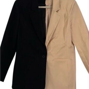 English Factory Black and Cream Blazer